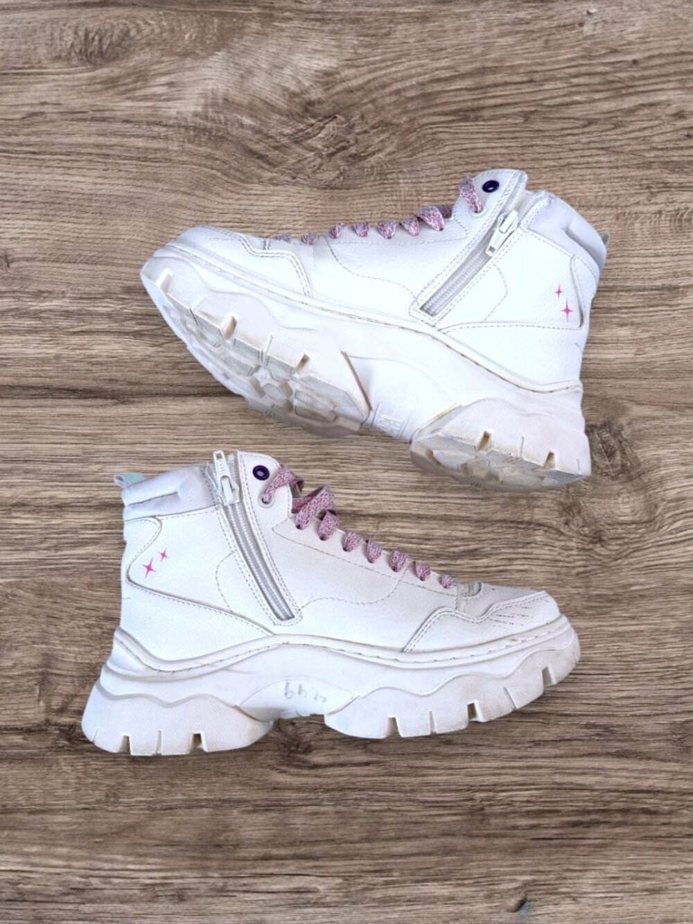 Zara Girls Bratz Platform High Top Sneakers White Pink Chunky Boots EU 36 US 4 - Picture 2 of 11